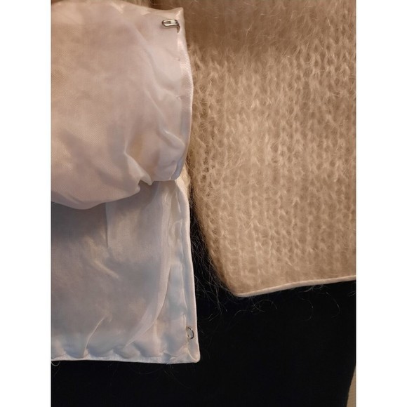 Vtg Ladies 1950’s Cyn-Les Sm Wool Mohair Satin Trim Cardigan British Hong Kong - Picture 8 of 8